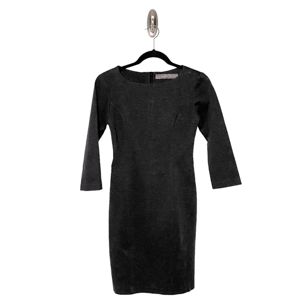ZARA BASIC BODYCON CHARCOAL GRAY DRESS SIZE M